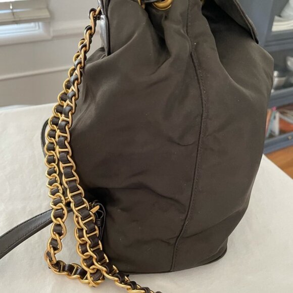 Rare Vintage Prada Small Tessuto Backpack Bag with Chain B4821 - Picture 4 of 16